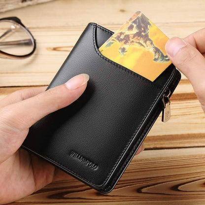 leather mens short wallet