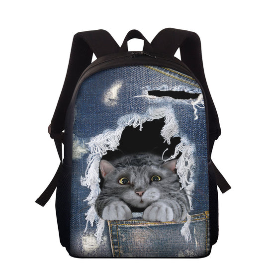 cowboy hollowed out pet cat childrens schoolbags