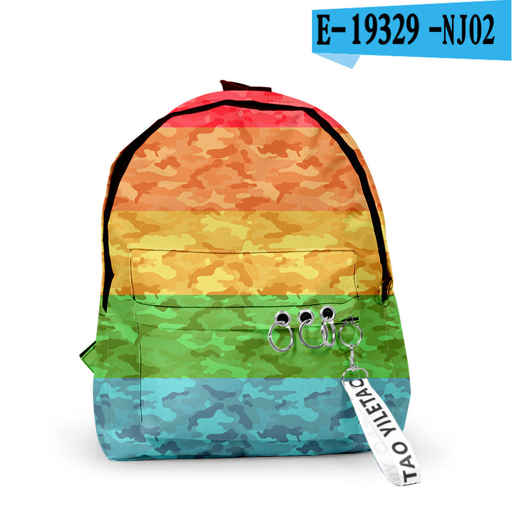 mens and womens fashion trend student daily 3d digital printing backpack