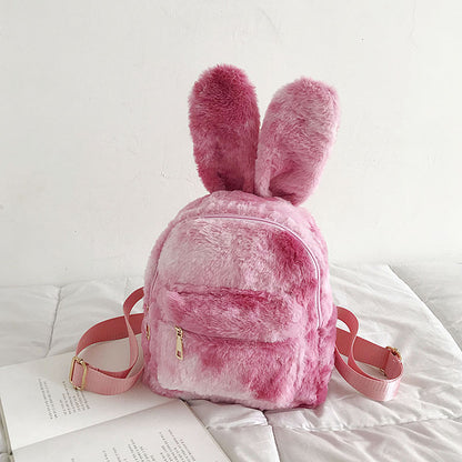 wild rabbit ears plush cartoon cute student shoulder mini backpack