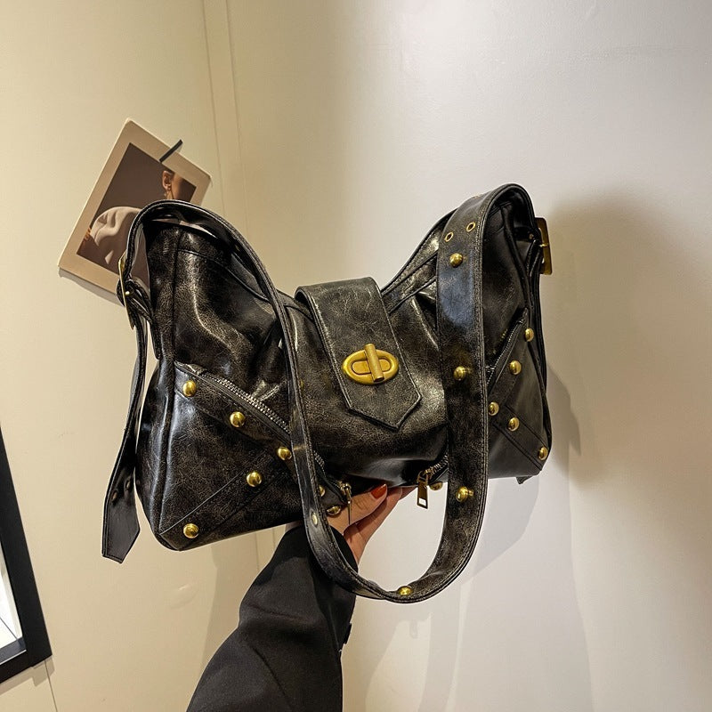 high sense heavy industry rivets y2g hot girl underarm bag