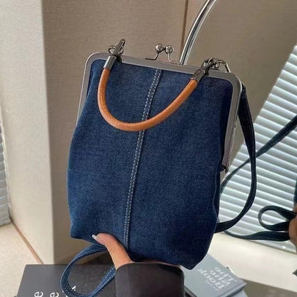 fashion casual denim messenger bag womens handbag