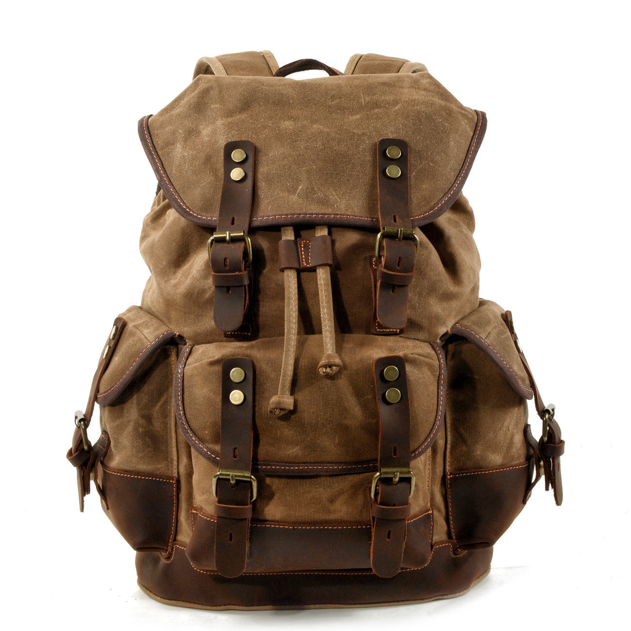 canvas stitching leather mountaineering bag