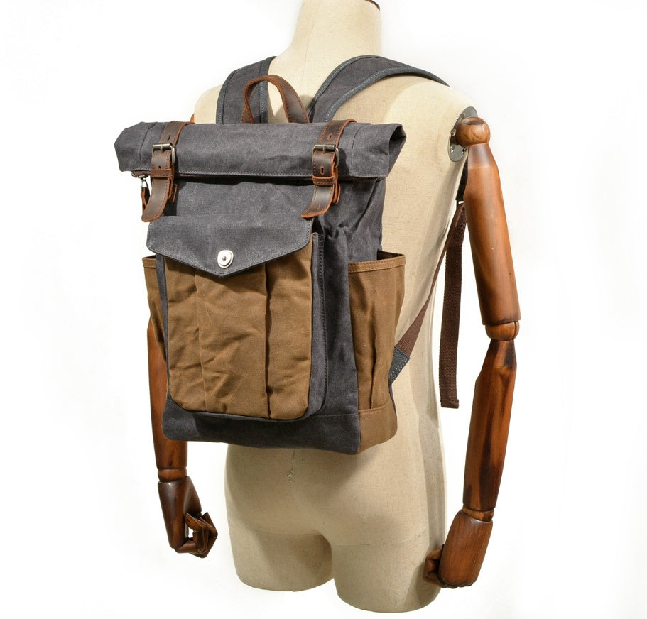 oil wax canvas mountaineering bag