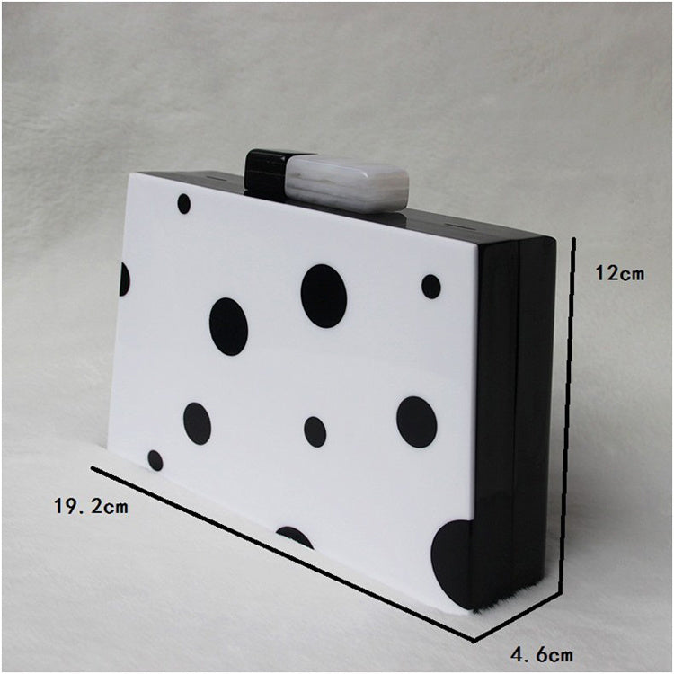 dinner bag wedding bag black and white polka dot clutch bag european and american fashion new