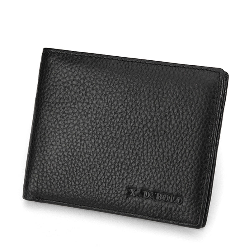 mens leather wallets ultra thin first layer cowhide short wallet