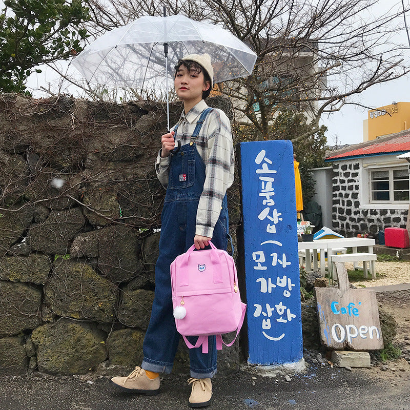 korean canvas student schoolbag embroidery pattern