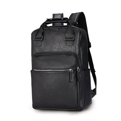 travel computer large backpack pu leather personality fashion large capacity