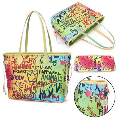 color graffiti tote bag