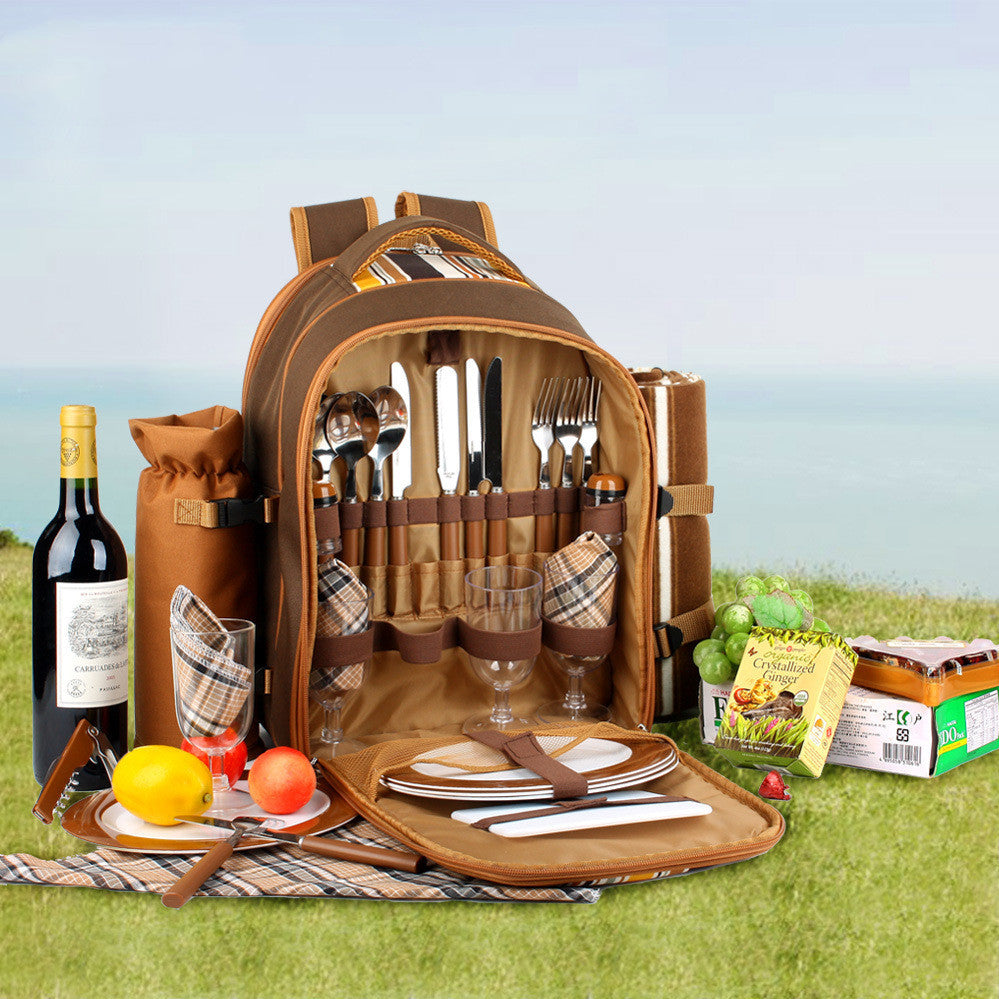 outdoor portable picnic bag set with tableware