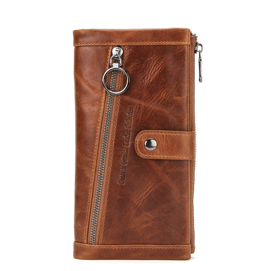 leather mens wallet multifunctional long