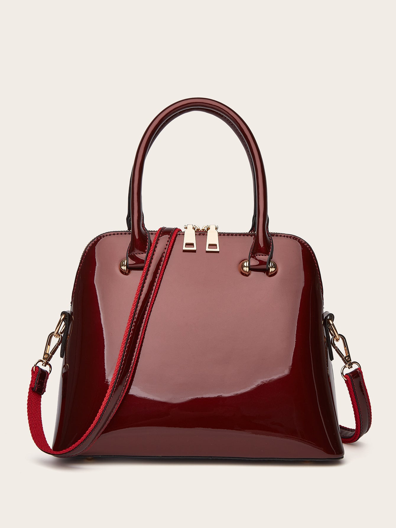 womens shiny tote shoulder messenger bag
