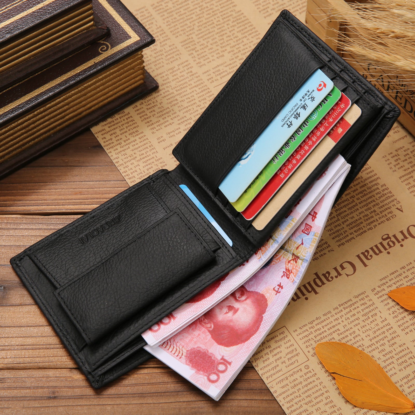 jinbaolai short mens wallet