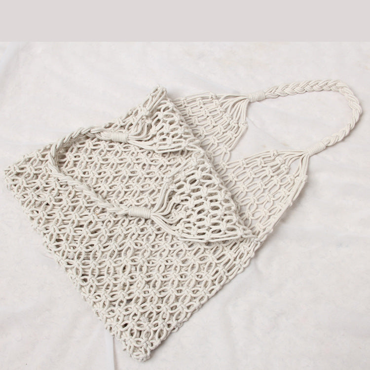 summer hollow mesh woven bag