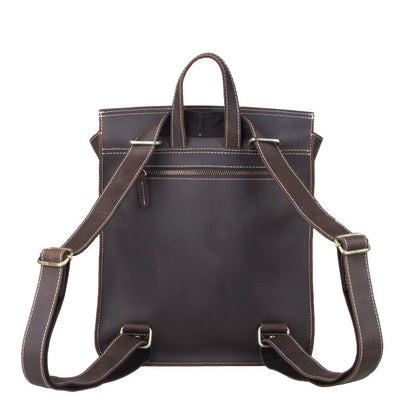 british college style leather backpack