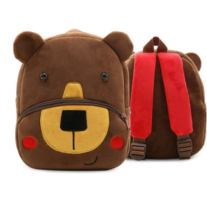 children school backpack cartoon rainbow design soft plush material for toddler baby girls kindergarten kids school bags