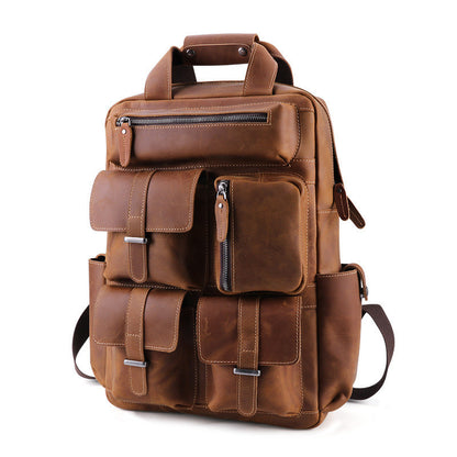 crazy horse leather retro leather mens bag