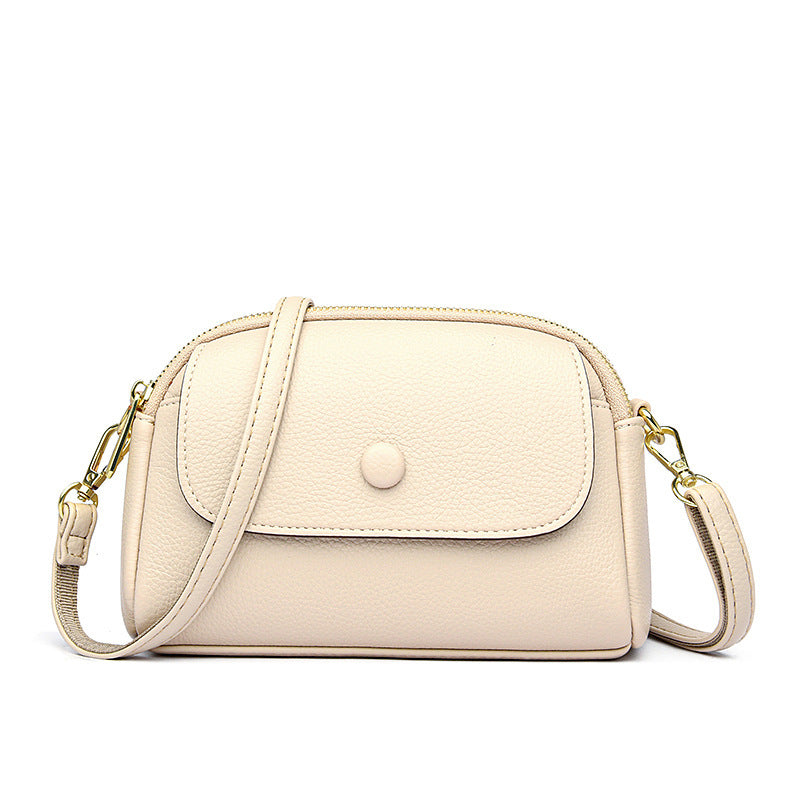 lightweight soft leather one shoulder crossbody bag