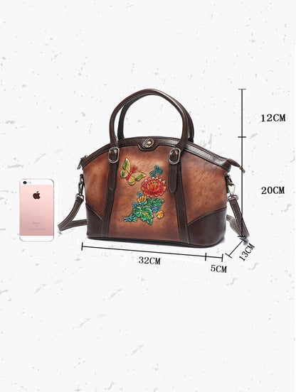 hand rubbed three dimensional relief retro female bag