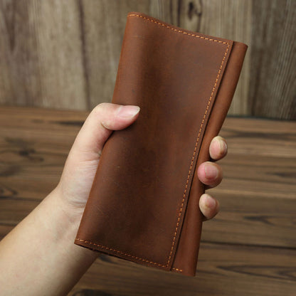 mens retro handmade long wallet