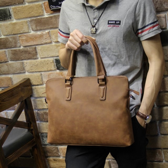 crazy horse leather mens handbag