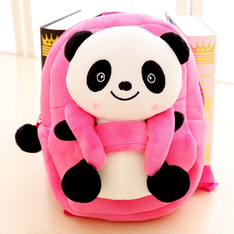 cartoon panda plush childrens school bag