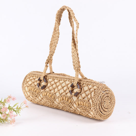 handwoven straw ladies dinner bag beach leisure