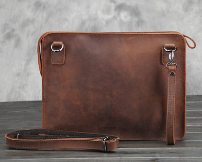 mens business leather shoulder bag