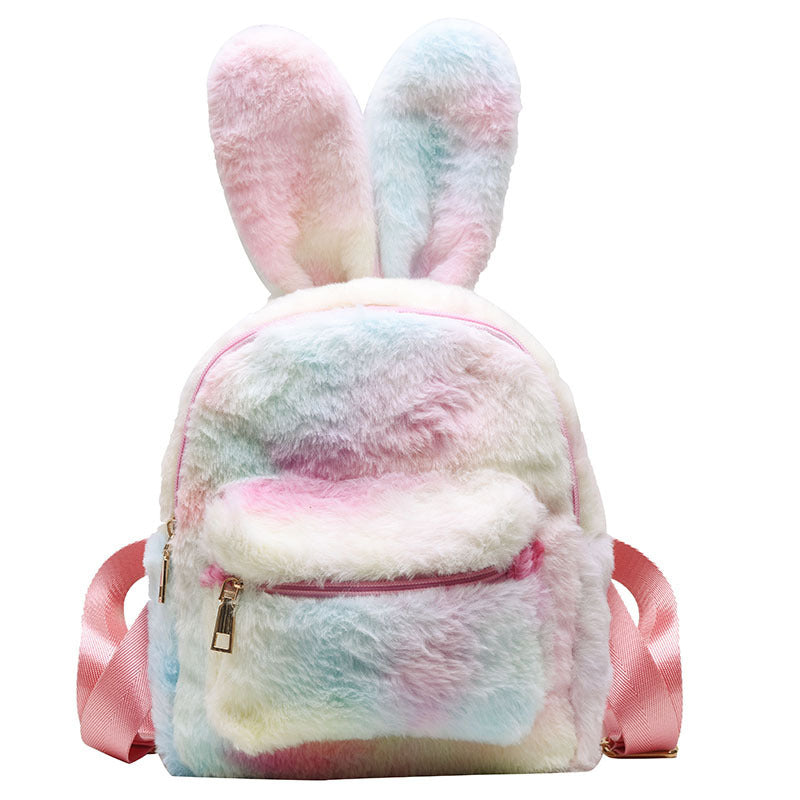 wild rabbit ears plush cartoon cute student shoulder mini backpack