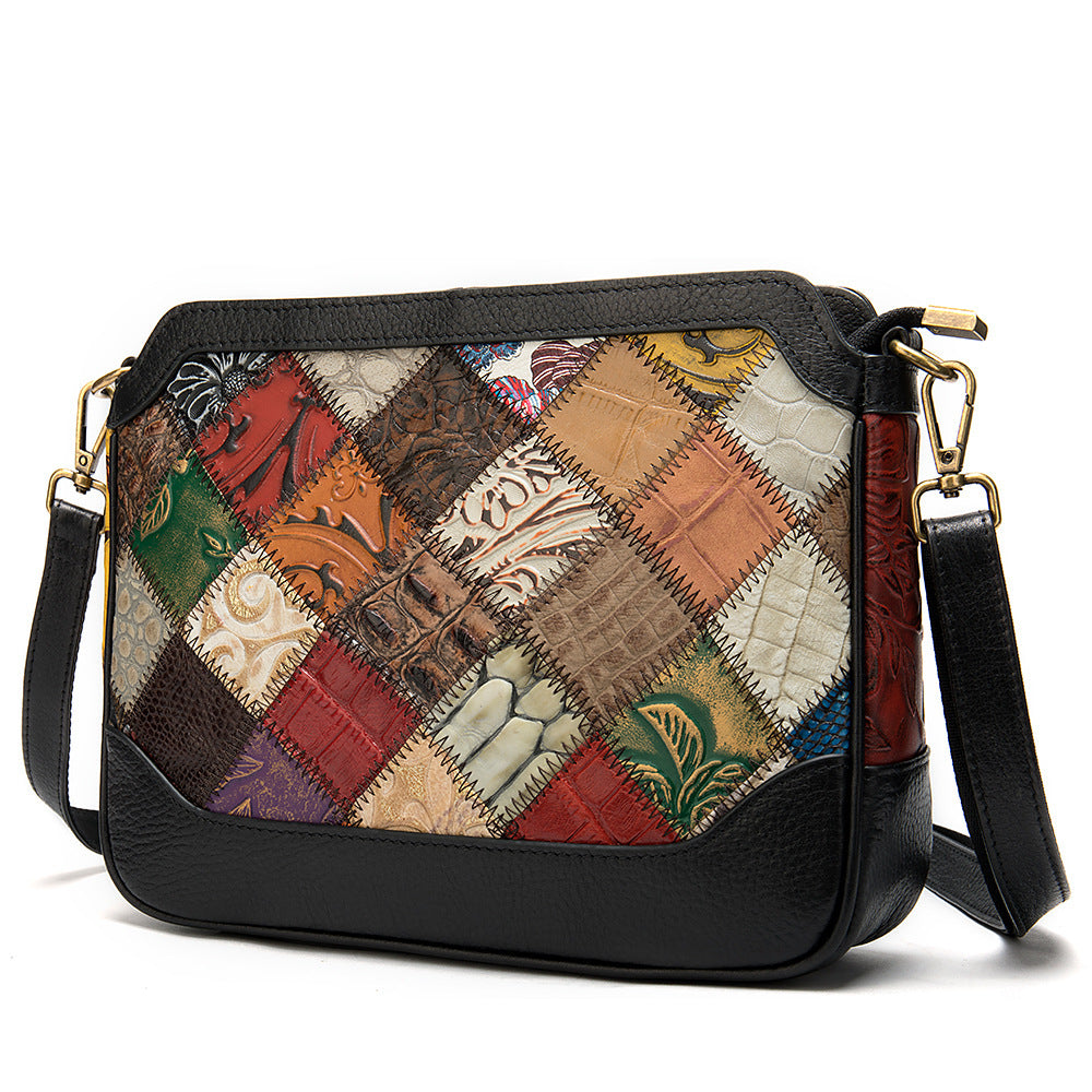 one shoulder bag made of cow hide and colored ladys satchel