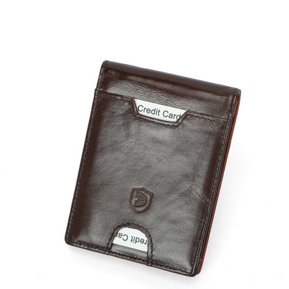 rfid mens first layer leather wallet