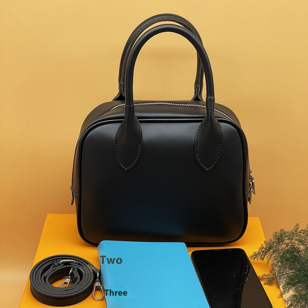 style large capacity textured portable womens bag all matching doctor bag