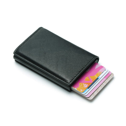 automatic pop up leather card holder