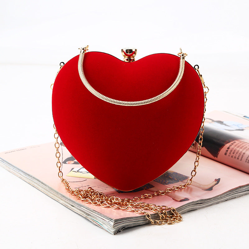 heart shaped clutch simple dinner bag handmade