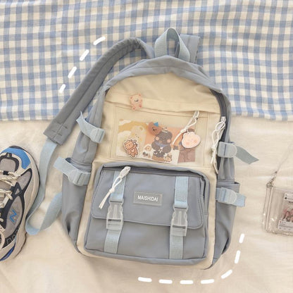 cute teenage high school student junior high school student backpack