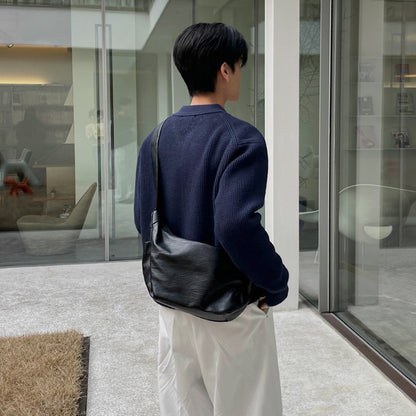 simple style mens crossbody large capacity riding commuter shoulder bag