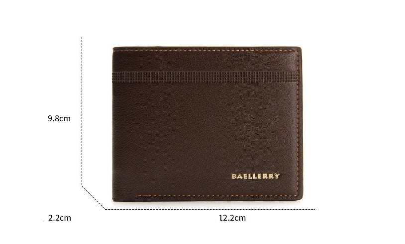 mens wallet business casual short pu wallet cross