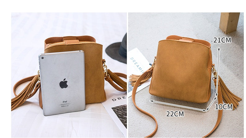 spring-new-frosted-tassel-bucket-bag-korean-version-of-the-wild-shoulder-bag-female-handkerchief-retro-messenger