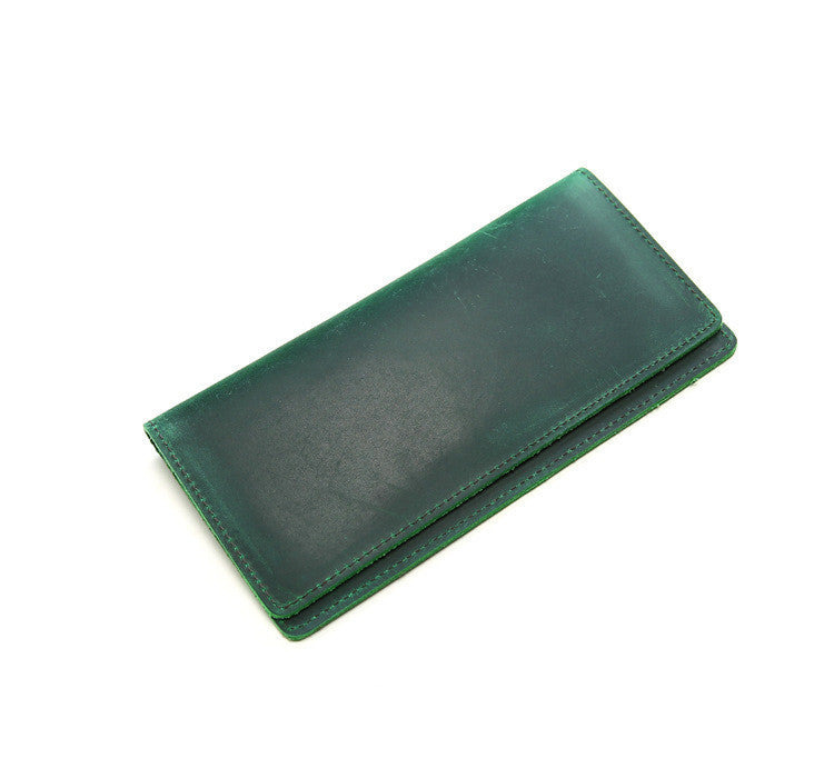 retro leather wallet long ultra thin first layer leather wallet