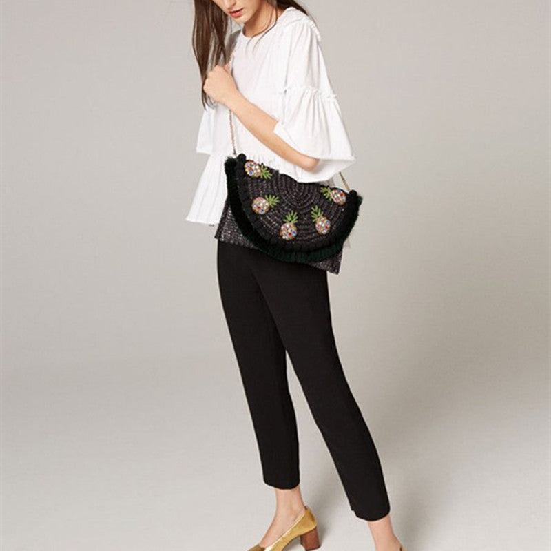 womens embroidered shoulder bag