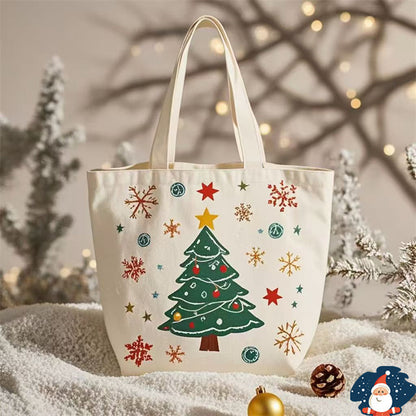 santa claus gift christmas eve portable canvas bag