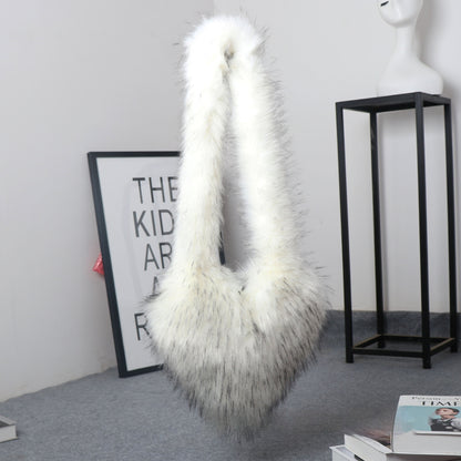crossbody love female fur plush big bag capacity personality