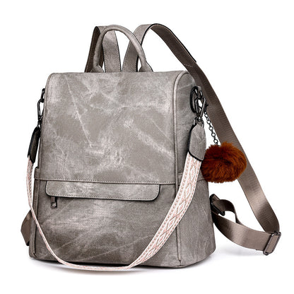 female daily versatile casual pu backpack