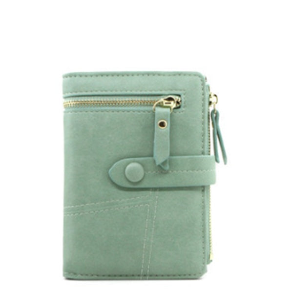 zipper buckle 2 fold clutch