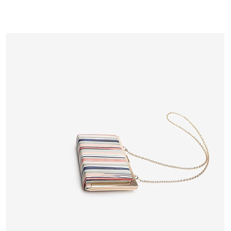 contrasting color clip bag small square bag