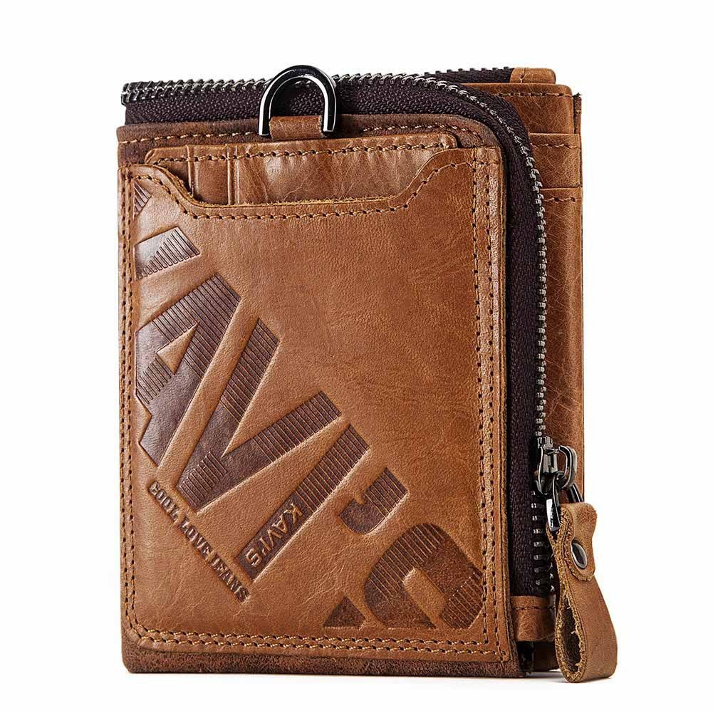 mens crazy cow leather retro wallet