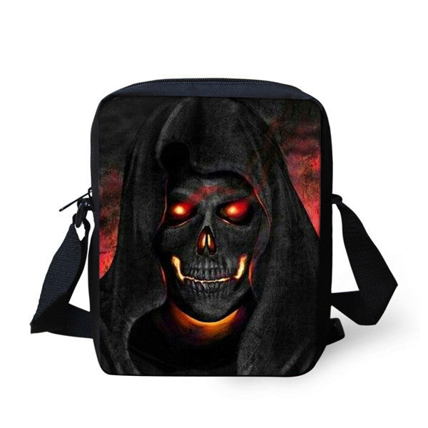 european and american skull childrens messenger bag