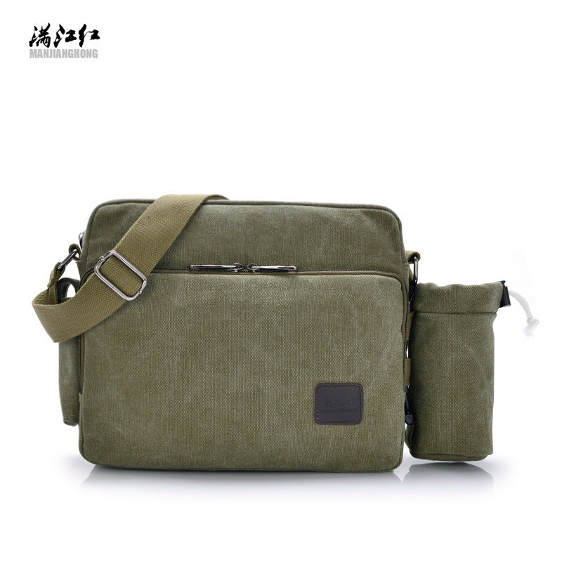 manjianghong new canvas bag bag bag retro trend of mens business metrosexual inclined shoulder bag foreign trade package