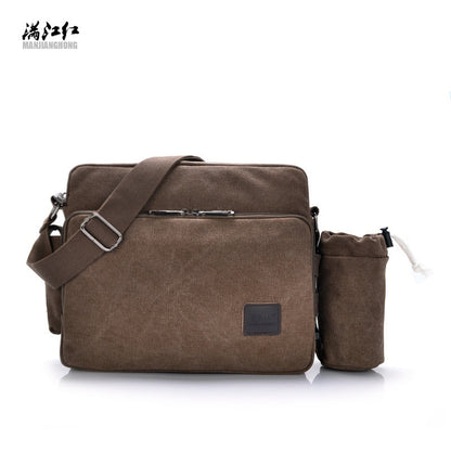 manjianghong new canvas bag bag bag retro trend of mens business metrosexual inclined shoulder bag foreign trade package