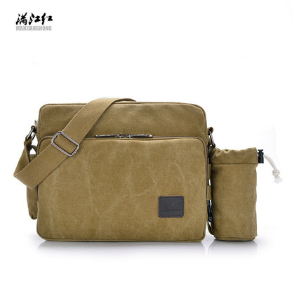 manjianghong new canvas bag bag bag retro trend of mens business metrosexual inclined shoulder bag foreign trade package